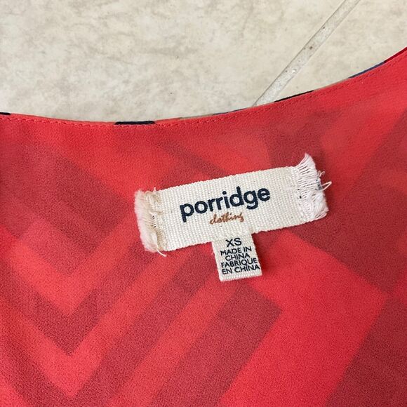 Anthropologie WRAP DRESS Porridge Amity Women's size XS MIDI CONTRASTING HEM - Picture 7 of 12